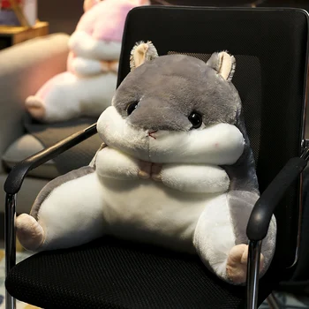 

Home textile 53cm Back cushion Cartoon Hamster Pink Grey Cushion With Blanket Chair sofa cushion birthday Gifts For Children