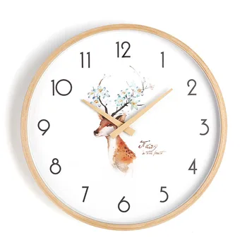 

Nordic Wall Clock Modern Design Deer Head Living Room Bedroom Creative Simple Cartoon Clock Reloj De Pared Home Decor Bb50