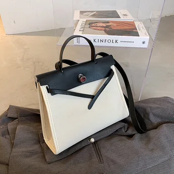 

Contrast color Large Tote bag 2020 Fshion New High-quality Canvas Women's Designer Handbag High capacity Shoulder Messenger Bag