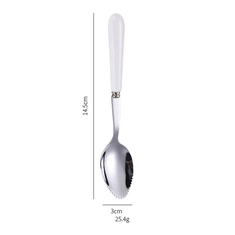 fruit scraping spoon Нержавеющая сталь керамическая ручка фруктовая соскабливающая ложка с керамической ручкой фруктовая соскабливающая ложка для детского питания дополнительный инструмент 30N28 - Цвет: fruit scraping spoon