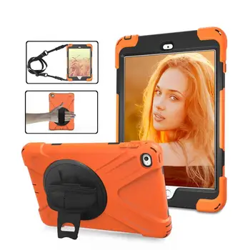 

Case for iPad Air 1 2 9.7 Kids Armor Shockproof Heavy Duty Silicone Hard Case + Hand Strap for iPad Air 2 Case 5 6 Cover Stand