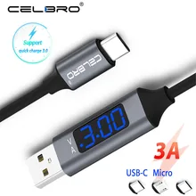 Led mi cro Usb type C кабель Быстрая зарядка QC 3,0 QC3.0 кабель для Xiaomi mi 9t 9 SE A3 CC9 Pro Красный mi 8 8A samsung S10 S9 Plus