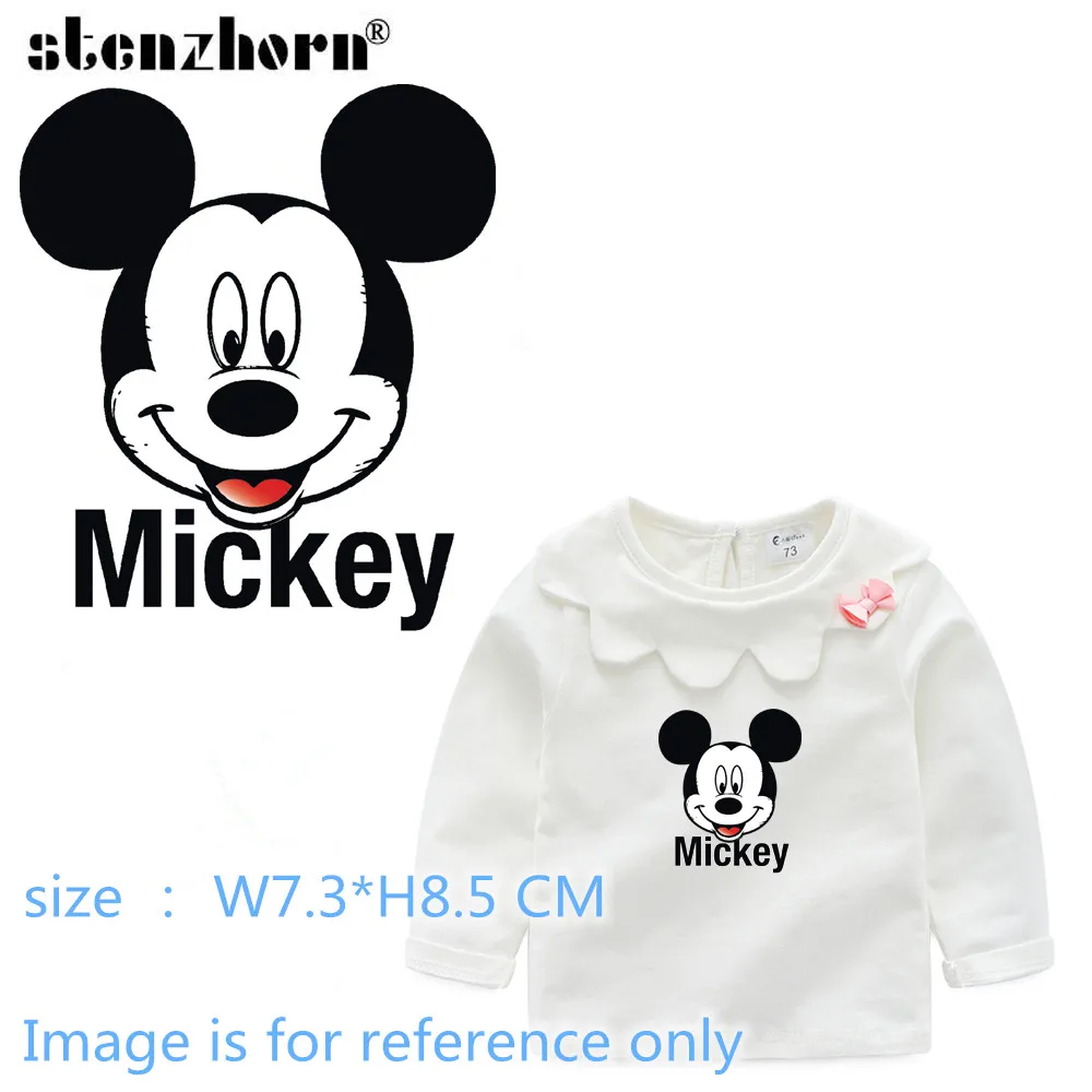 Нашивки с изображением Микки и Минни, железные нашивки для одежды, термонаклейки для детей, детская одежда, наклейки для глажки - Цвет: Mickey-S-10