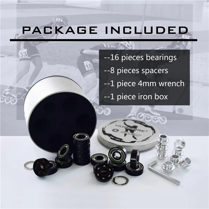 Skateboard Bearings Speed Bearing Chrome Race Skating Bearing 608 RS Low Resistance Inline Skates