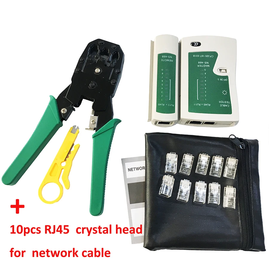 Pelacables alicates Cable de red alicates de la abrazadera + profesional Tester de Cable de red RJ45 RJ11 RJ12 CAT5 UTP Tester de Cable LAN