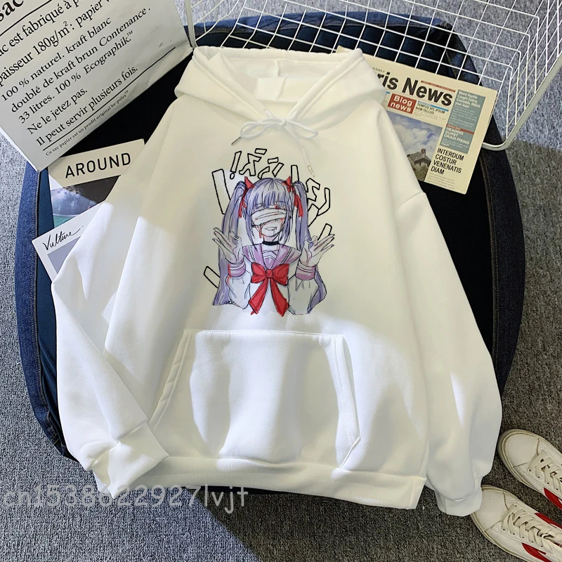 Men's Streetwear Harajuku Japanese Cute Cartoon Print Hoodie HipHop Sweater Vintage Women Oversize Loose Sweatshirt Women