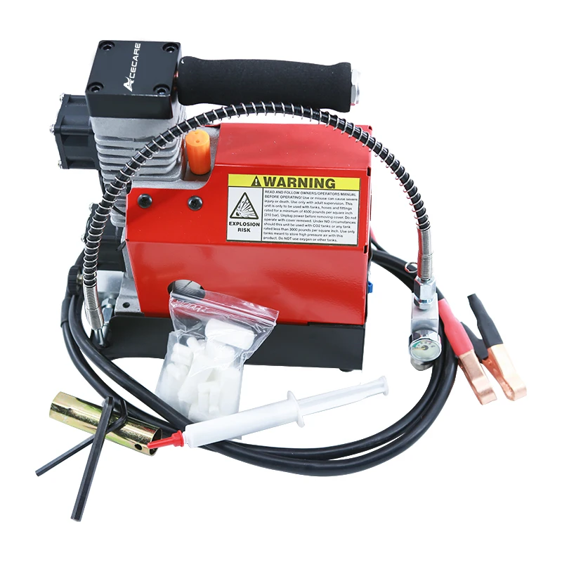 Acecare 12v Red Pcp Air Compressor Air Tank Saudi Compressor 30mpa