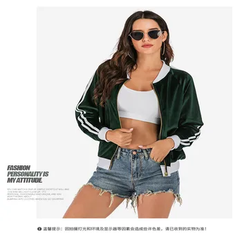 

Woman Coat Autumn 2020 Casual Solid Long Sleeve Velvet Coat Baseball Uniform Windbreaker Women Clothing Mujer Chaqueta Veste