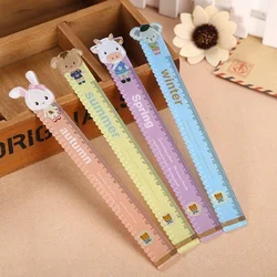Regla de plástico con dibujos de animales para niños, regla de línea ondulada bonita de 15cm para estudiantes, regalos para niños, suministros de oficina y escuela, 1 ud.