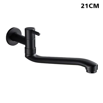

G1/2 Home Wall Mounted Black Stainless Steel Mop Pool Leakproof Hotel Lengthen Rotatable Single Cold Kitchen Faucet One Handle