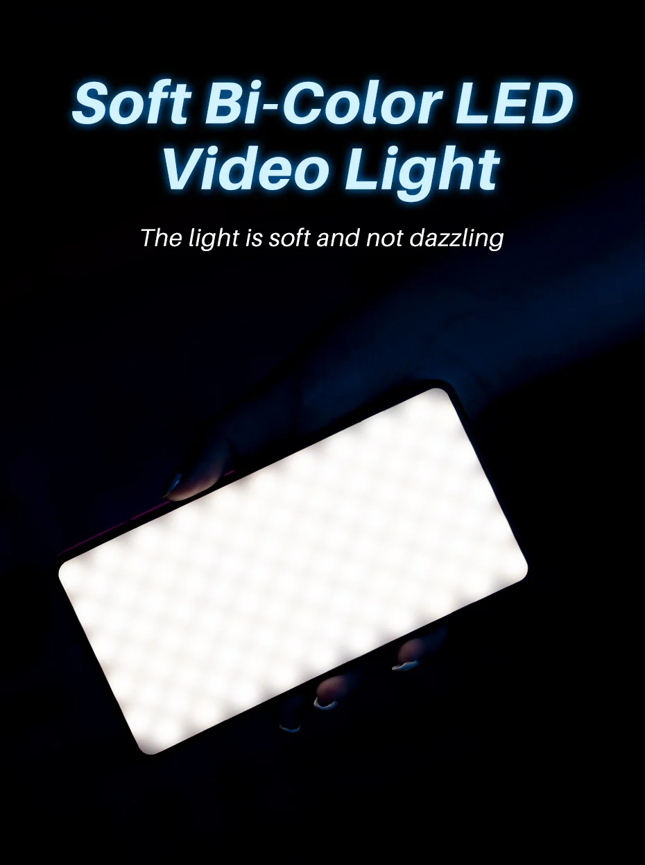 VL200 LED Video Light for Professional 2500K-9000K Dimmable Panel Photography Li