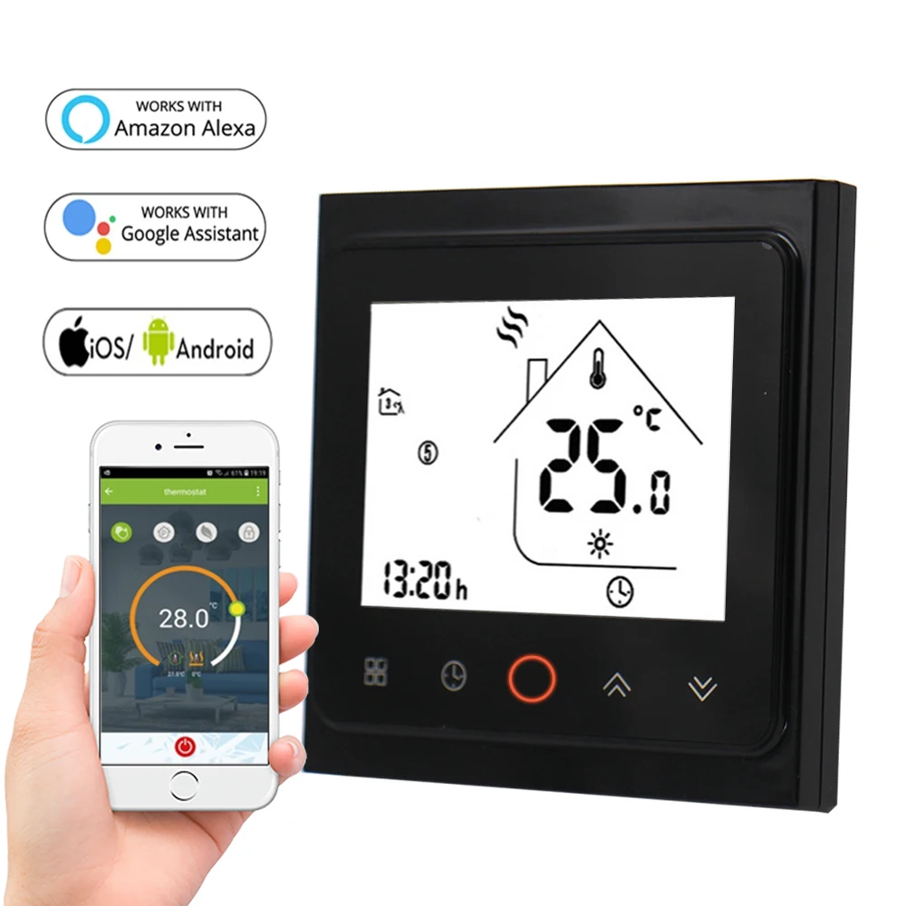 

WiFi Programmable Thermostat for Water/Electric Floor Heating,Water/Gas Boiler with Amazon Echo,Google Home etc MKBHT-002