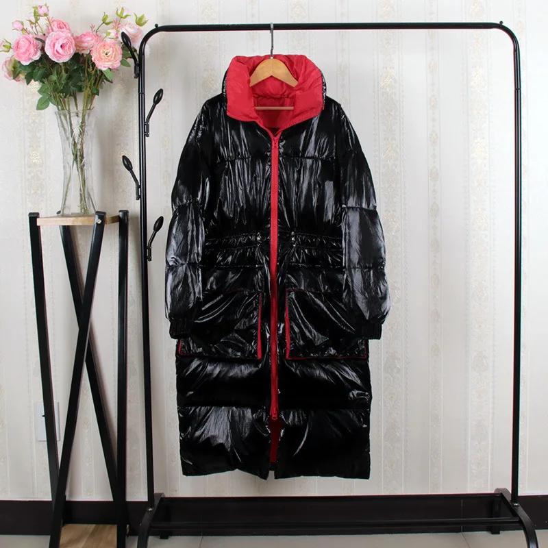 

Winter Jacket Women Down Coat Female Thick Warm White Duck Down Jackets Womens Long Coats Warm Hooded Clothes 19136