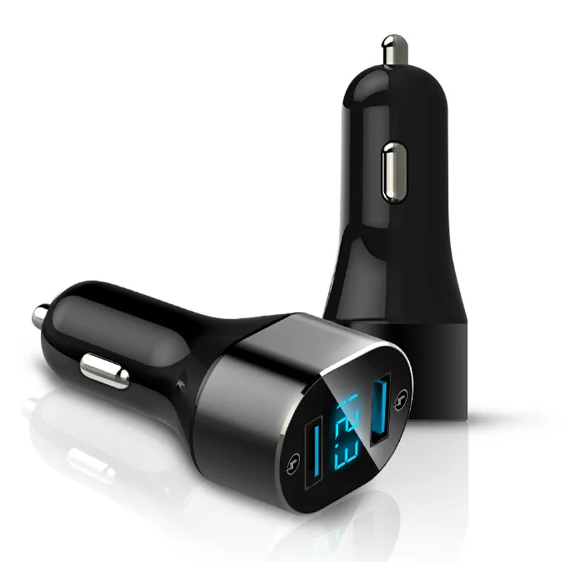 

Mini Car Charger For Mobile Phone 36W QC3.0 3A Dual USB Ports Fast Charging DC 12-24V For iPhone XS For Xiaomi Mi 8