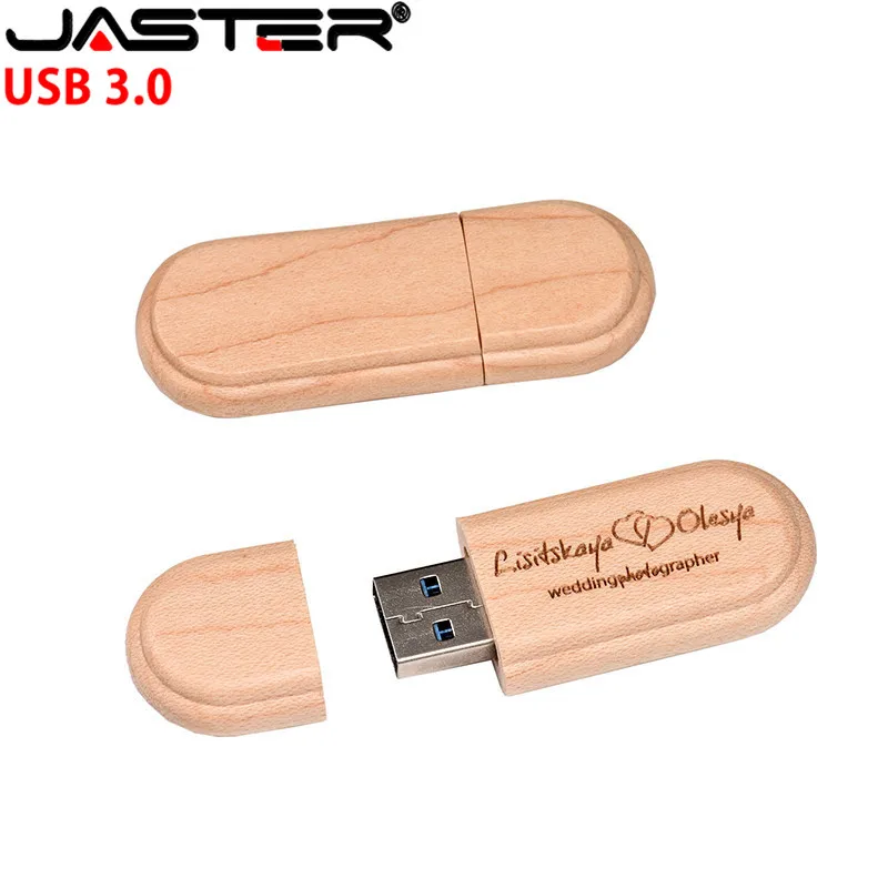 USB флеш накопитель JASTER деревянный с лазерной гравировкой и коробкой 4/16/32/64 ГБ|USB