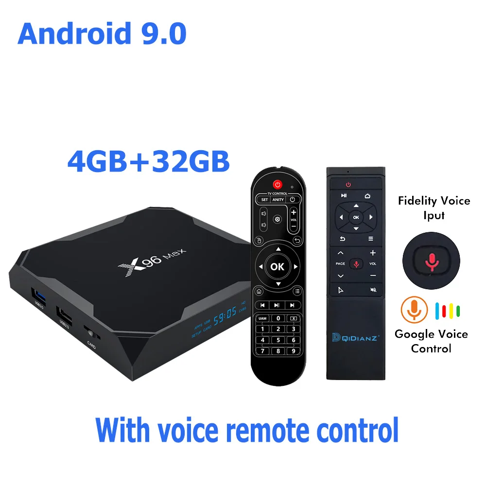 X96 Max Smart tv box Android 9,0 2,4G/5G Wifi Bluetooth 4,0 S905X2 Четырехъядерный 4K Netflix плеер X96max телеприставка - Цвет: 4G 32G  MT12