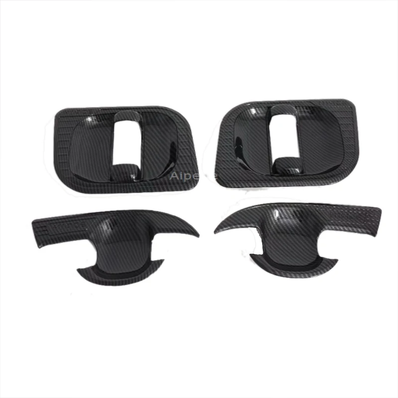 Car Styling For Toyota HiAce Sixth Gen(H300) Carbon Fiber Style Inner Door Handle Cover Catch Bowl Trim Insert Bezel