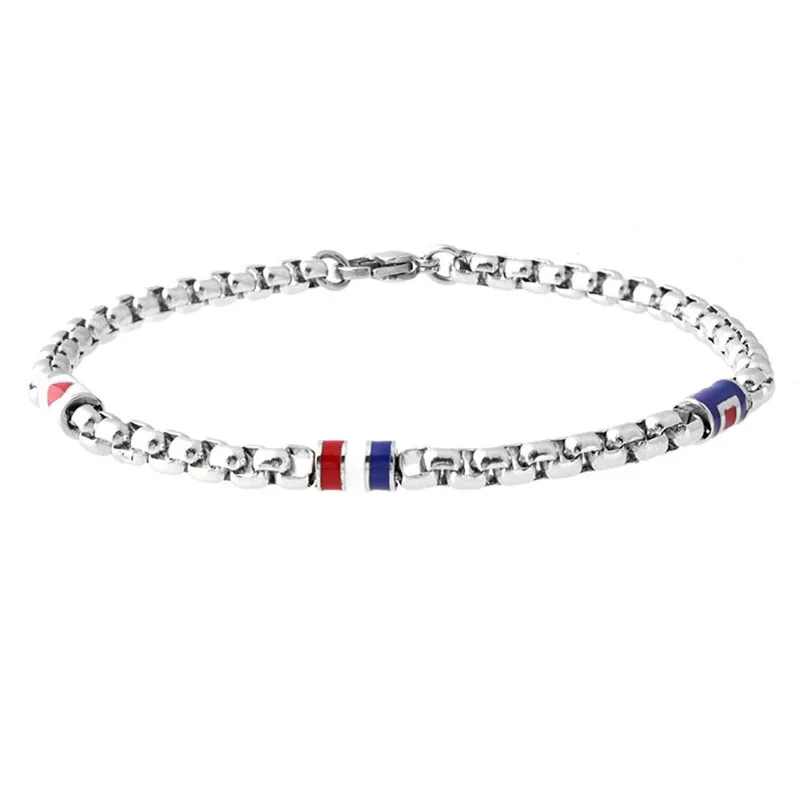 Мужские ювелирные изделия Runda браслет из стальных бусин сигнальный флаг летняя коллекция|Цепочки и