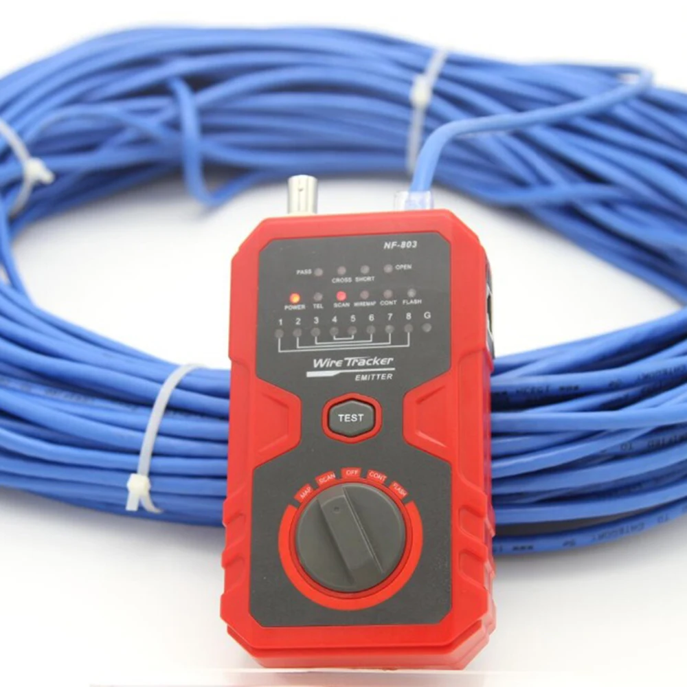 

NF-858 Cable Line Locator Portable Wire Tracker Cable Tester Finder For Network Cable Testing 600m RJ11 RJ45 100m BNC Cable Line