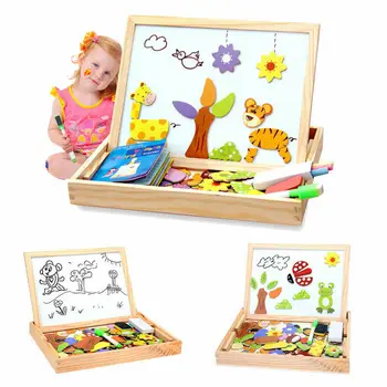 

Magnetic Puzzle Figure/Animals/ Vehicle /Circus Drawing Board 5 styles Box Educational Toy Gift