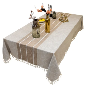 

Rectangle TableCloth Wrinkle Free Anti-Fading Tablecloths Washable Dust-Proof Table Cover for Dining Party