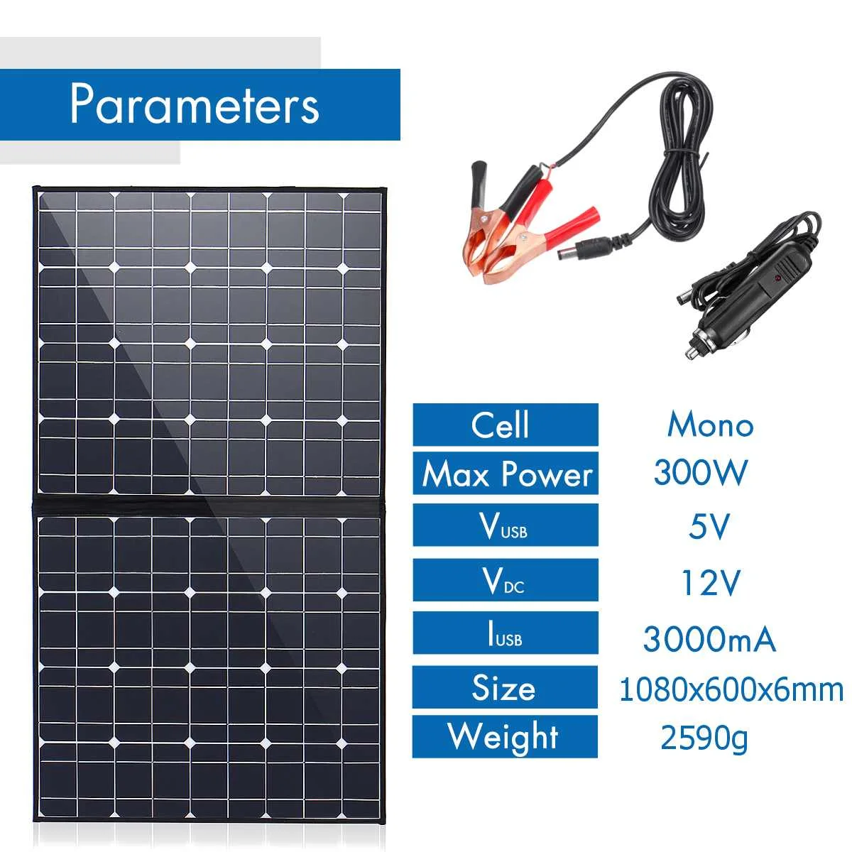 300 Вт 18В Панели солнечные Monocrystallinel складные солнечные батареи с 1,5 м MC4 кабель+ USB Интерфейс для наружной работы Водонепроницаемый