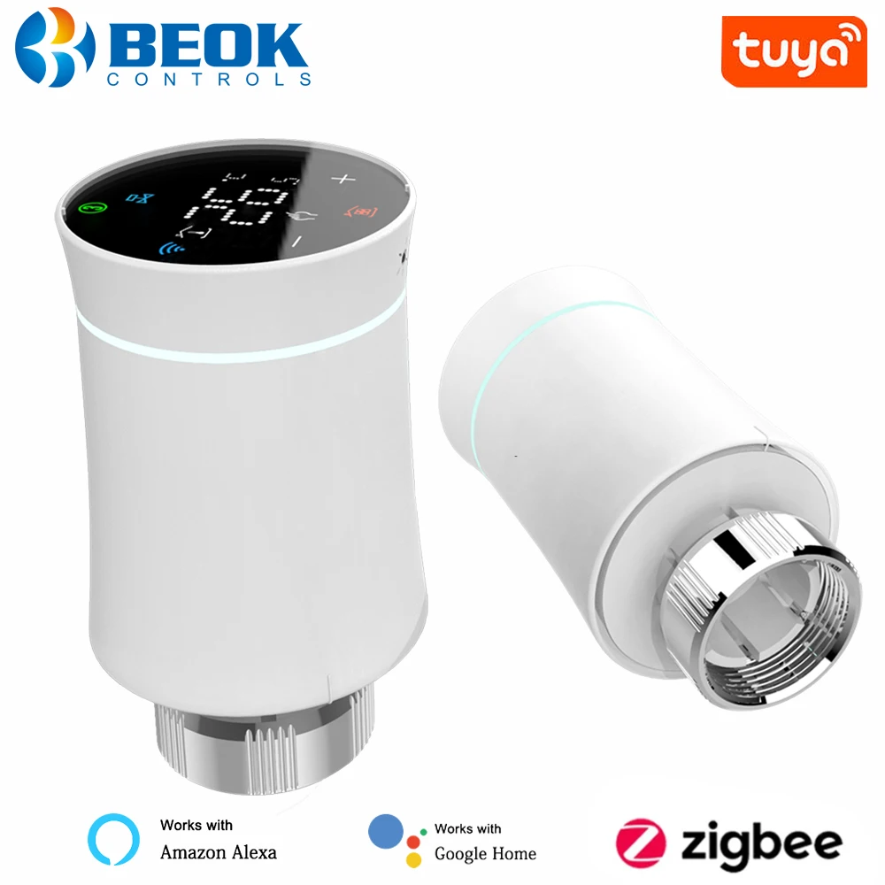 Термостатический клапан радиатора Beok Tuya Zigbee привод TRV умный термостат