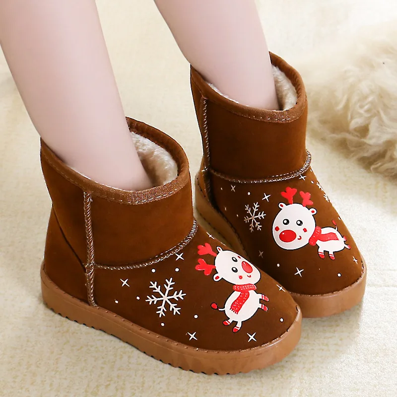 

2019 Winter Boots of The Girls Kids New Fashion Cute Cartoon Snow Boots Warm Cotton Thick Shoes Short Boots