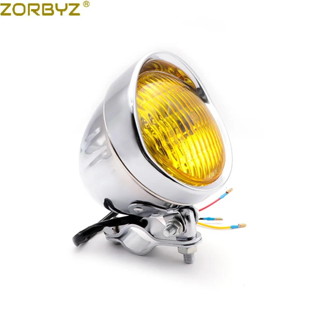ZORBYZ мотоциклетный хромированный металлический противотуманный светильник с поворотным каркасом, кронштейн для крепления трубки, зажим для Honda Yamaha на заказ