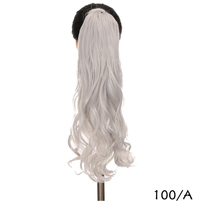 MSTN 24 Inches Long Synthetic Straight Ponytails for Women Natural Clip In Ponytail Hair Extension Hairpieces Blonde Fake Hair 0019-100-A