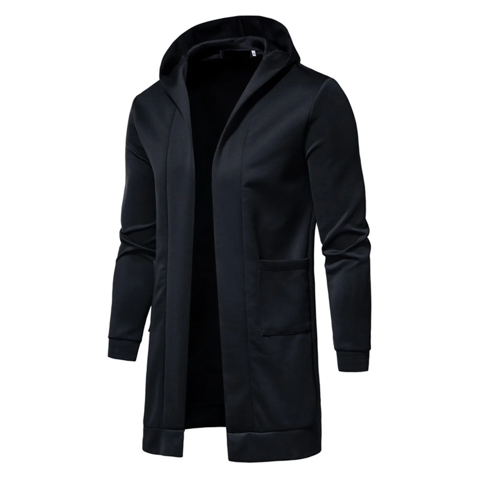 2021 Men's Autumn&winter Coat Solid Color New Long Sleeved Windbreaker Hooded Coats & Jackets High Quality Fashion Simple Trench 2