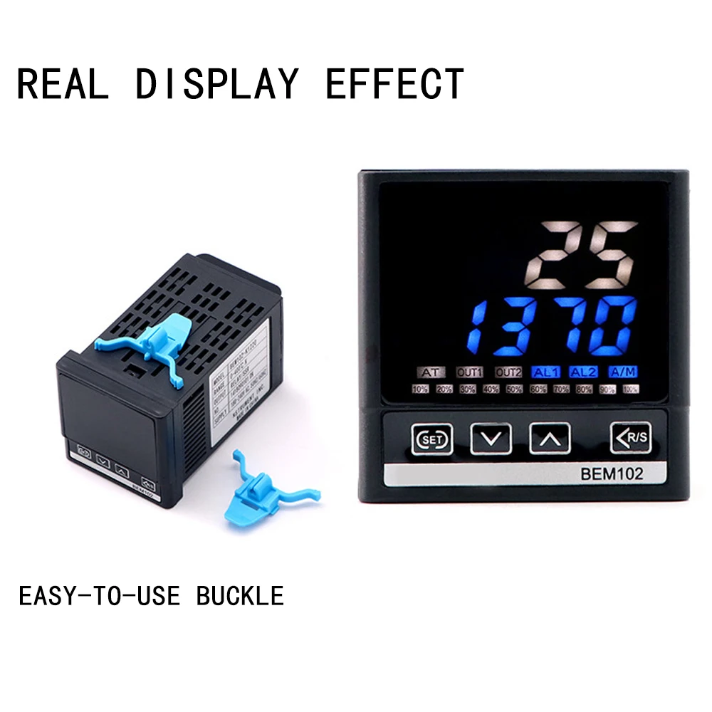 Dual Display PID Temperature Controller Kit With K Thermocouple & 25A SSR - GL102