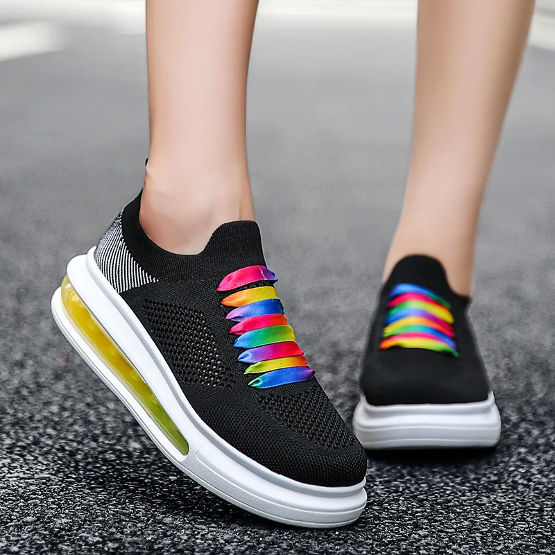 

Women Tennis Shoes Breathable Lace-Up Air Mesh Sock Female Sneakers Sports Footwear Tenis Feminino Chaussure Femme Brand Sneaker