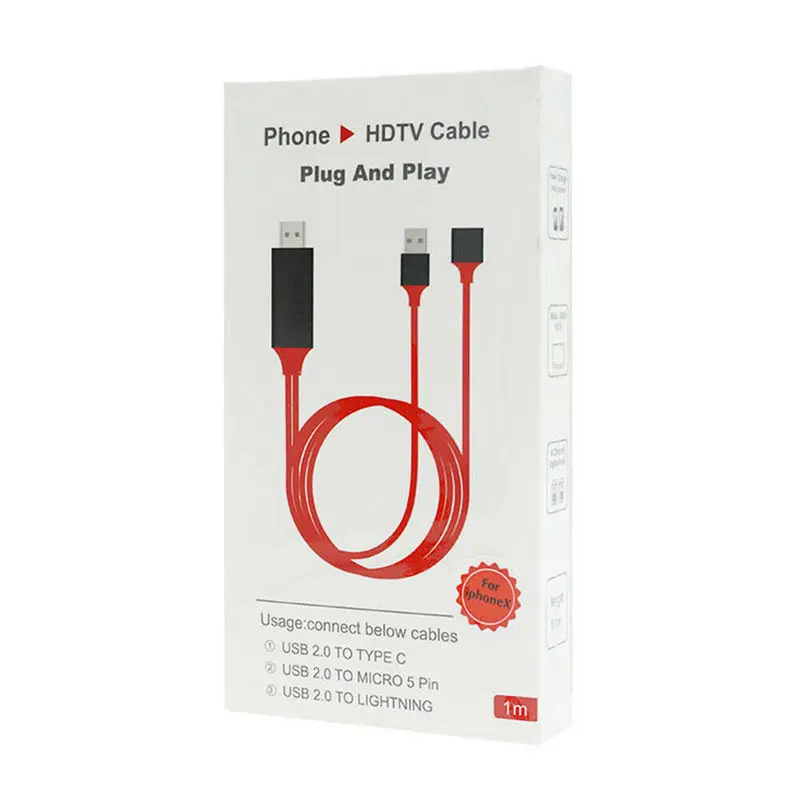 Фото 1 м MHL к HDMI адаптер Micro USB 1080P HDTV цифровой AV видео конвертер Aux кабель для Samsung Galaxy S7 / S8 1 м MHL к HDMI адаптер Micro USB 1080P HDTV цифровой AV видео конвертер Aux кабель для Samsung Galaxy S7 / S8