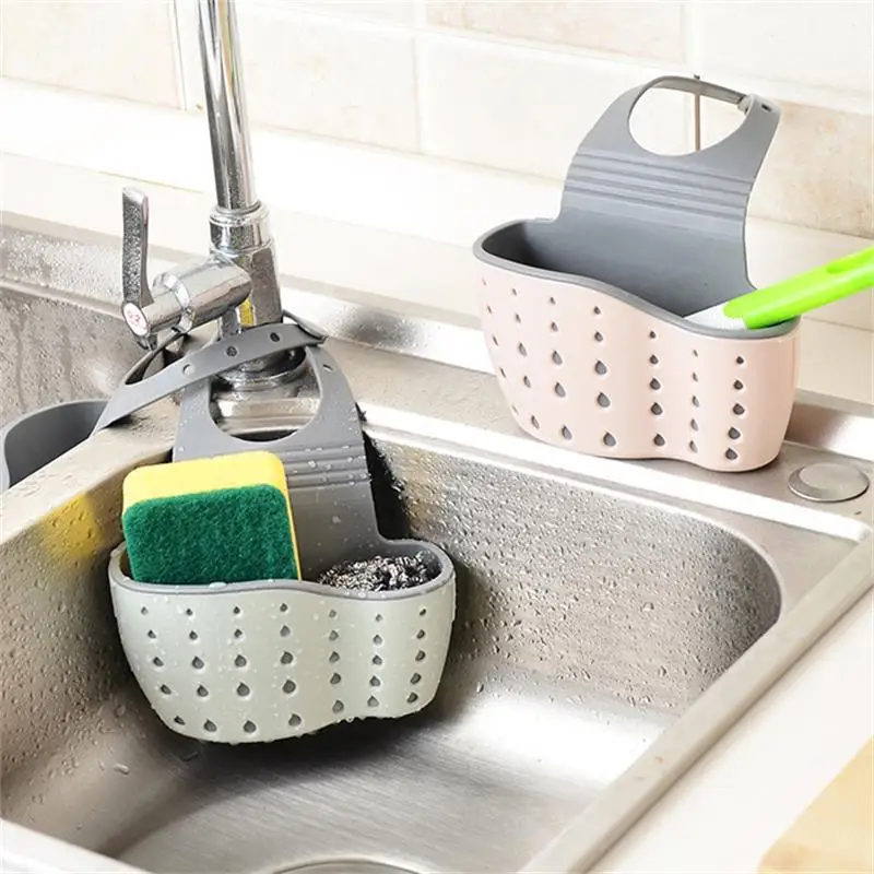 Adjustable Sponge Soap Holder Drainer Expandable Tea Towel Holder for Kitchen Kitchen SYANO Sink Organizer Caddy Grey 