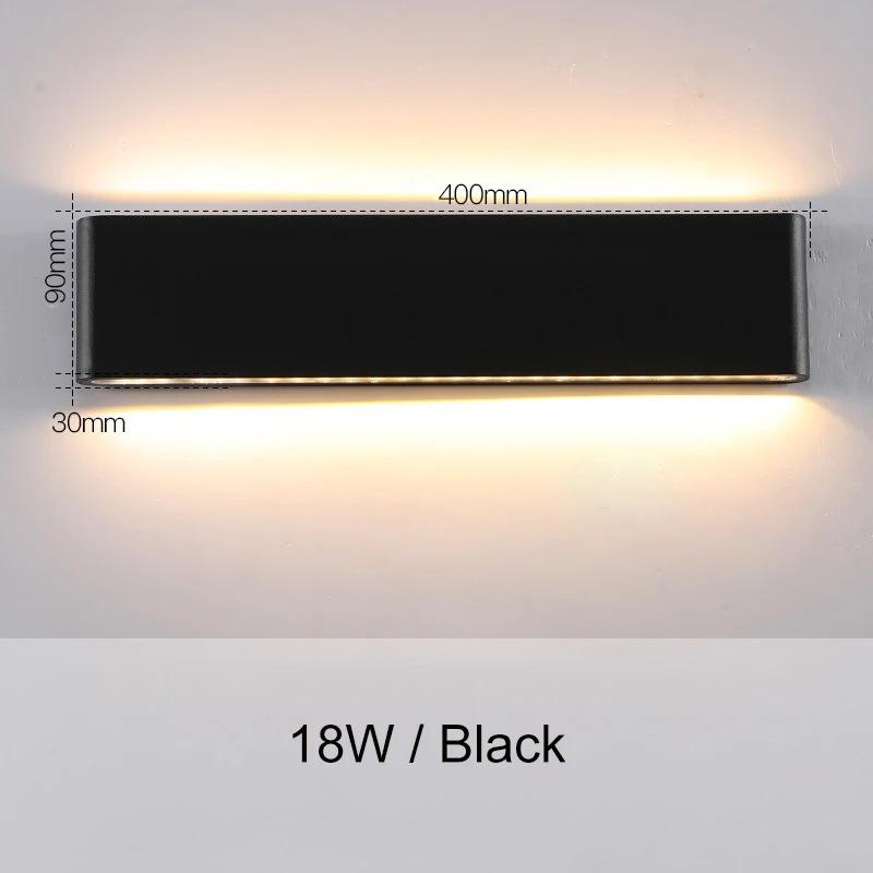18W-Black body Настенный светильник светодиодный водонепроницаемый уличный настенный светильник IP65 Алюминий 15 Вт/18 Вт светодиодный настенный светильник для помещений украшенный Настенный бра ZBW0011 - Цвет абажура: 18W-Black body