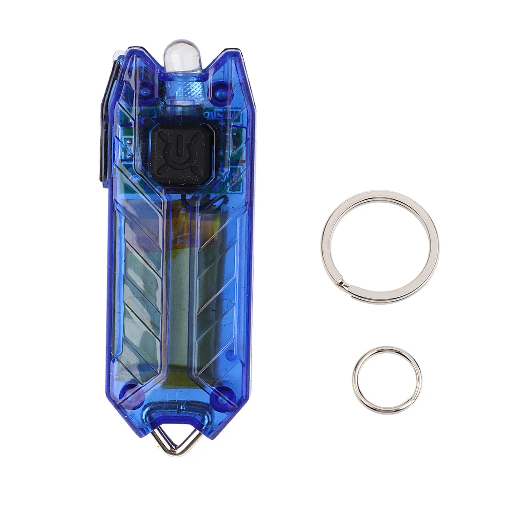 

2 Modes USB Rechargeable LED Light Flashlight Lamp Keychain Torch Plastic Exquisite Appearance