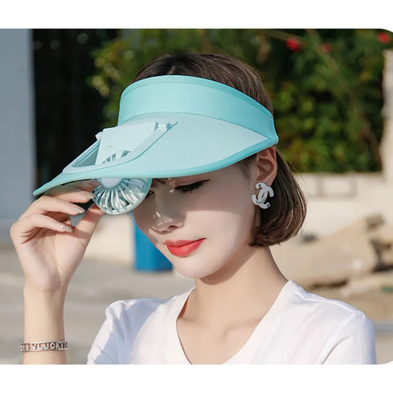 Gorra con visera y ventilador de verano, gorro transpirable con carga Usb, protector solar, seguridad requerida, deporte al aire novedad de 2021 _ - AliExpress Mobile