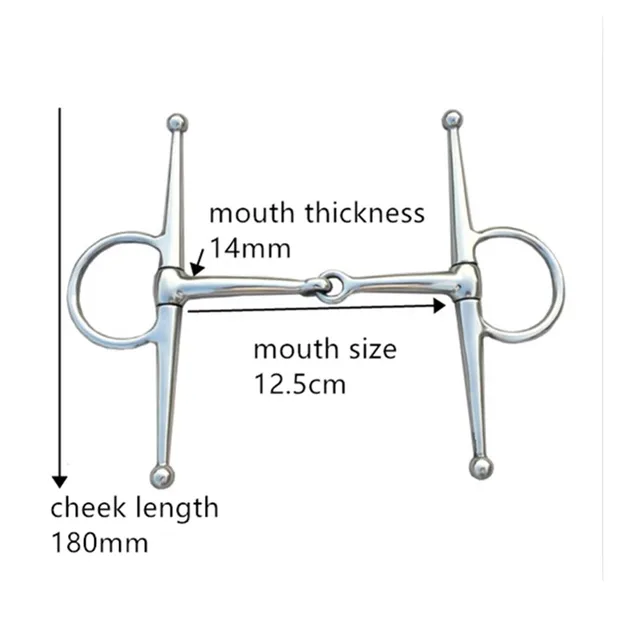Stainless Steel Horse Bit Full Cheek Bit Horse Equipment 5 Inch Copper Mouthpiece Iron Plated Bit 3