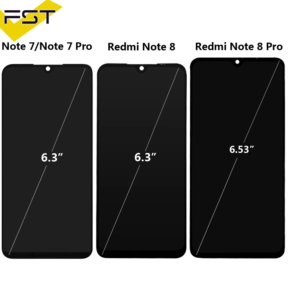 ЖК дисплей и дигитайзер сенсорного экрана в сборе для XiaoMi Redmi Note 7 / 8 8T/ Pro запасные