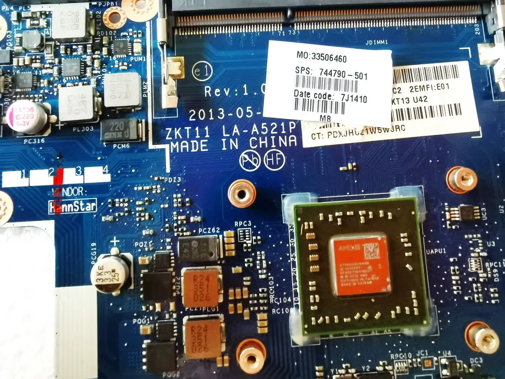Оригинальная материнская плата для ноутбука hp 11-E 11-E A6-1450 ZKT11 LA-A521P 744790-501 протестированная хорошая