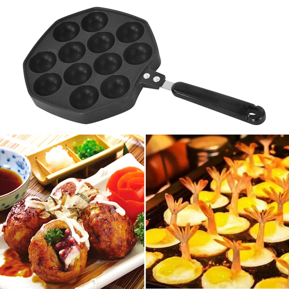 12 полостей из алюминиевого сплава антипригарная сковорода Takoyaki Осьминог