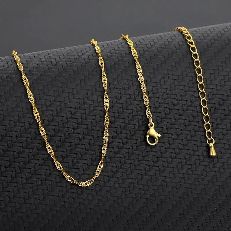 Fashion Gold Chain Necklace for Women Herringbone Rope Foxtail Figaro Curb Link Chain Choker Jewelry Accessories Wholesale