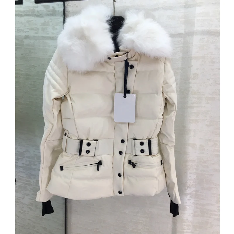 

11.26 High end New Fox fur collar collect waist fashion keep warm down coat women