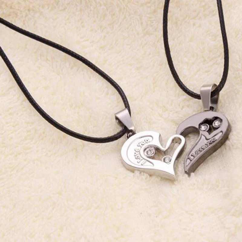 Couples Heart Shape I Love You Pendant Necklace