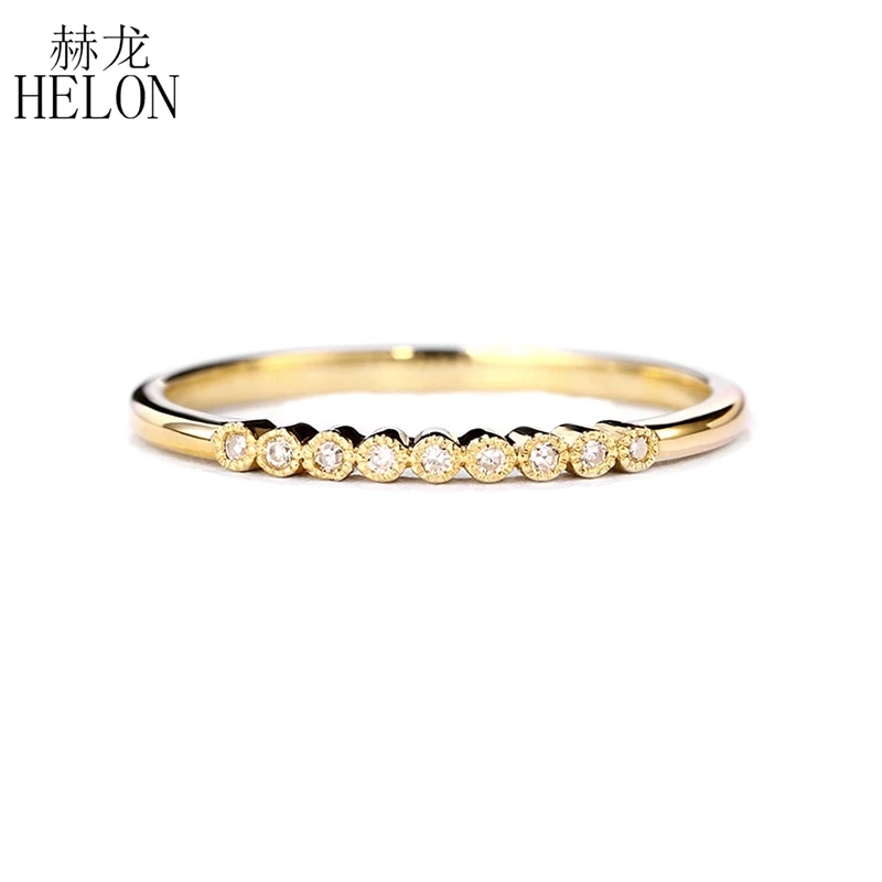 HELON Moissanites кольцо Твердые 14 К желтого золота VVS/FG Цвет положительный результат