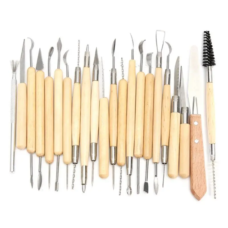 

30pcs Tools For Ceramics Clay Sculpture Tools Fimo Polymer Tool Craft Sculpting Pottery Modeling Carved Smoothing Wax Kit NEW