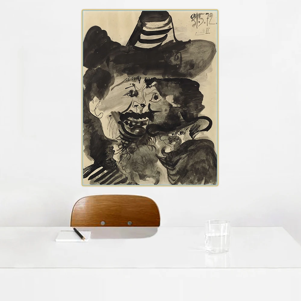 

Citon Pablo Picassoã€ŠBust of a man with a hatã€‹Canvas Art Oil Painting Abstract Poster Painting Picture Wall Decor Home Decoration