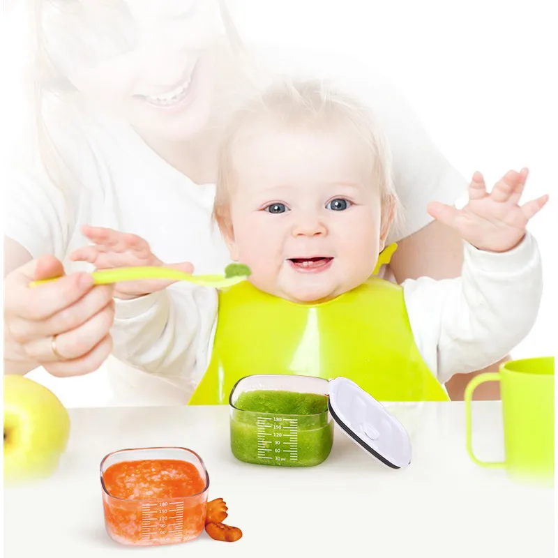 Pack of 6 Tritan Baby Solid Foods Storage Box Bin lunch Fresh Storage Container Kitchen Accessories Utensil BPA Free Organizer