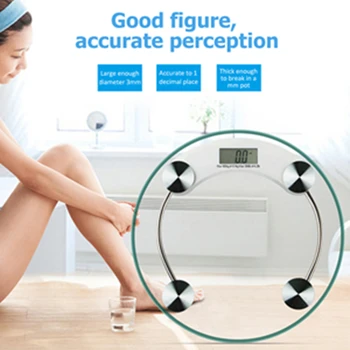 

Electronic Weight Scale Household Mini Human Scale Health Scale Tempered Glass LED Digital Round Bathroom Electronic Scales